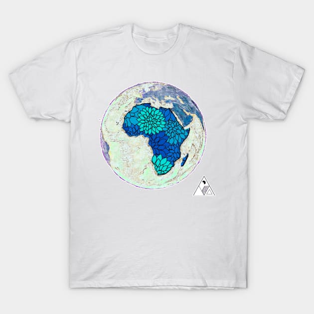 AFRICA FLOWERED CONTINENT by AfreeKA -1 T-Shirt by DREAM SIGNED Collection